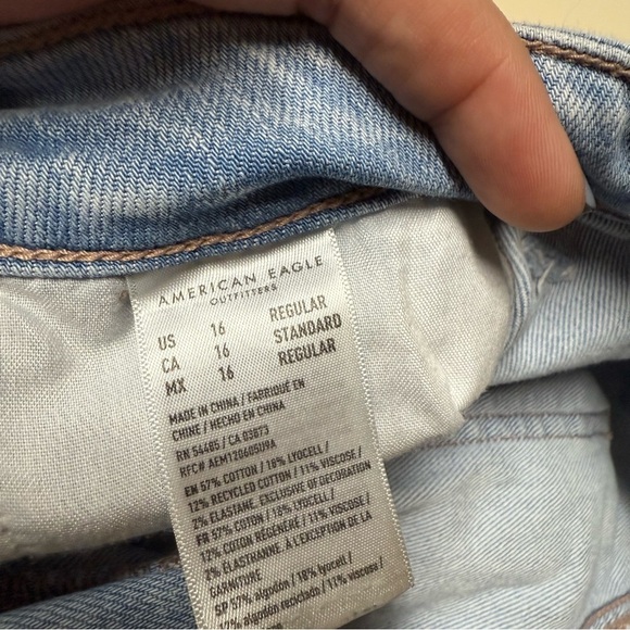 American Eagle Womens Super High Rise Baggy Wide Leg Jean Size 16 Denim - Picture 6 of 15